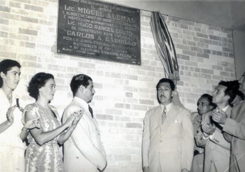 Inauguración del segundo edificio de la Escuela Carlos A. Carrillo 1950. Fondo Alberto Guerra.