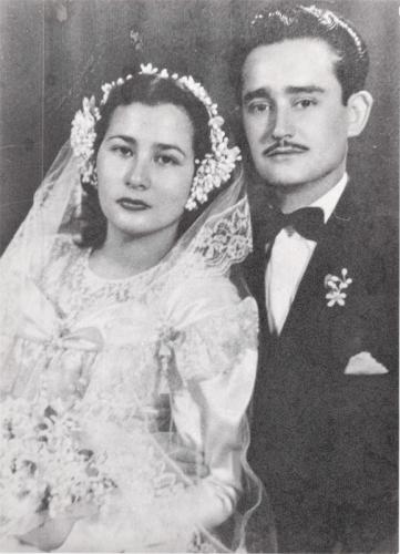 Boda de Saul Villarreal y Cony Garza. Ca. 1949.