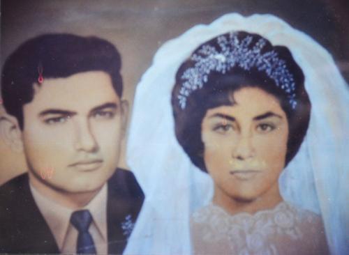 El Lic. Ramiro Jesús Zárate Morales y Martha Alicia Flores Jasso en su boda. Año 1961.