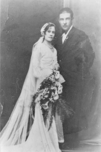 Fotografía nupcial de Isabel Aguirre y Jesús Zertuche 1935.