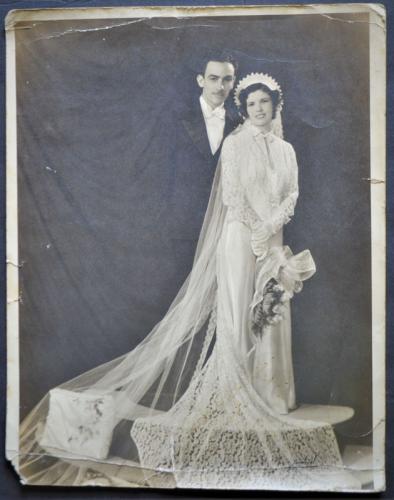 Genoveva Ramírez y Fermín Fernández en su fotografía de casamiento.