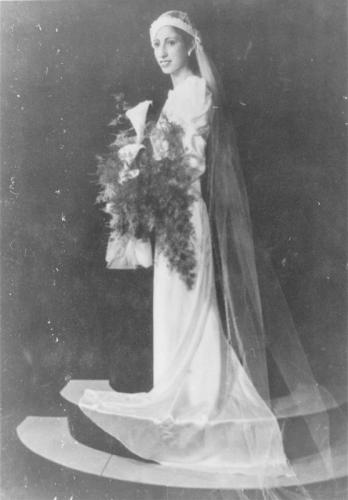 Lucila González Cantú el día de su boda en 1934.