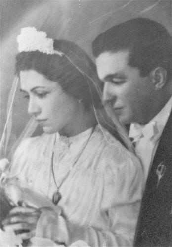 Maríano Ferrandiz y María Esther Quintana de Ferandiz en su fotografía de boda 1939.