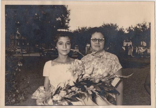 Durante la graduación en la Esc. Carlos A. Carrillo. 1962.