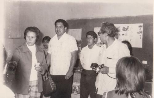 Esc. Donaciano Echavarría Matutina. Se observa a la directora Profra. Ma. del Rosario López Ramos. 1976.
