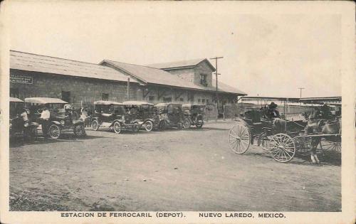 Antigua Estación de Ferrocarril en Nuevo Laredo. C. a. 1920.
