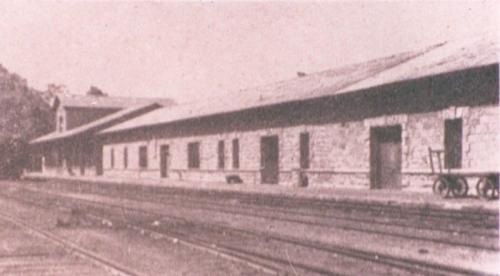 Antigua estación de ferrocarril en Nuevo Laredo. Sin fecha.