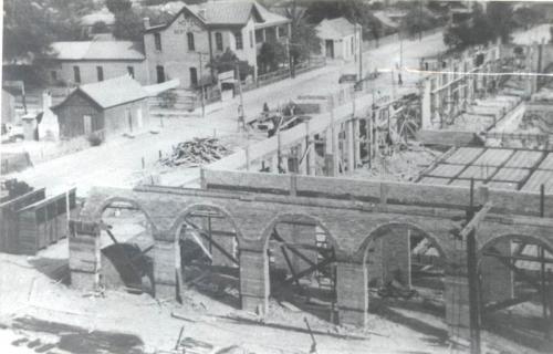 Construcción del Palacio Federal de Nuevo Laredo. C. a. 1938.