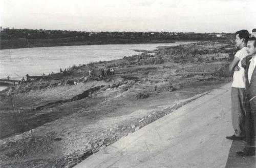 El Rio Bravo después de la creciente de 1954.
