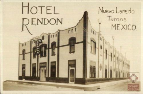 Postal con publicidad del Hotel Rendon. Década de 1930.