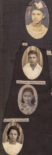 Dos no identificados. Socorro Benavides y Catalina Elizaldi.