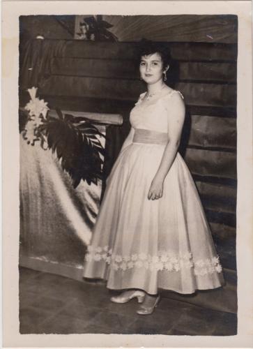 Ma. Angelina Zárate en la coronación de la Reina Guadalupana.