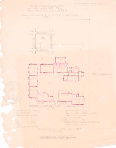 Plano del Viejo Colegio América. 1949 1950.